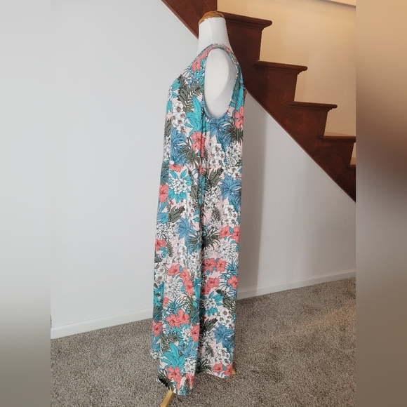 Talbot's Floral Dress Size 2X Elastic Waist Womens Pull Over Sleeveless - Picture 8 of 9